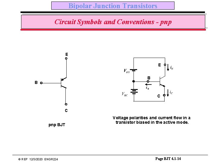 Bipolar Junction Transistors Circuit Symbols and Conventions - pnp E E B B C