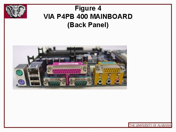 Figure 4 VIA P 4 PB 400 MAINBOARD (Back Panel) 