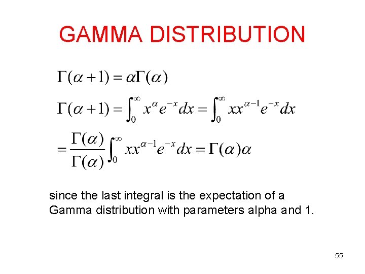 GAMMA DISTRIBUTION since the last integral is the expectation of a Gamma distribution with