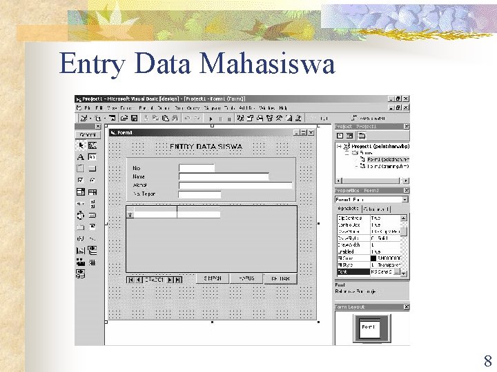 Entry Data Mahasiswa 8 