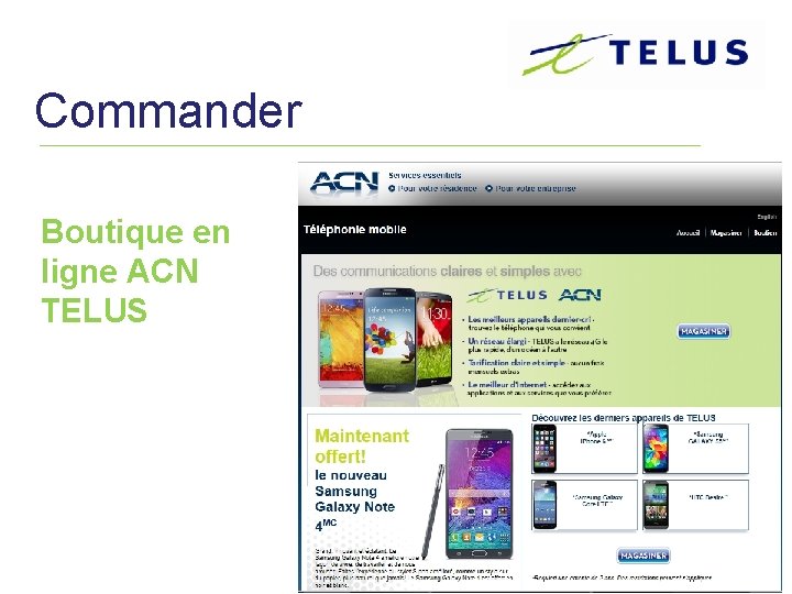 Commander Boutique en ligne ACN TELUS 