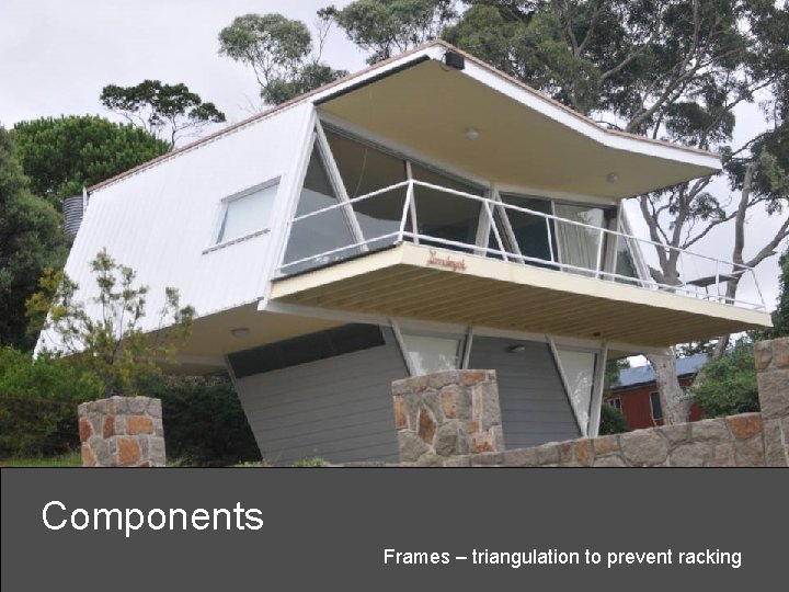 Components Frames – triangulation to prevent racking 