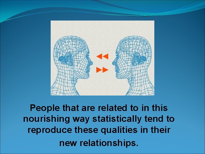 People that are related to in this nourishing way statistically tend to reproduce these