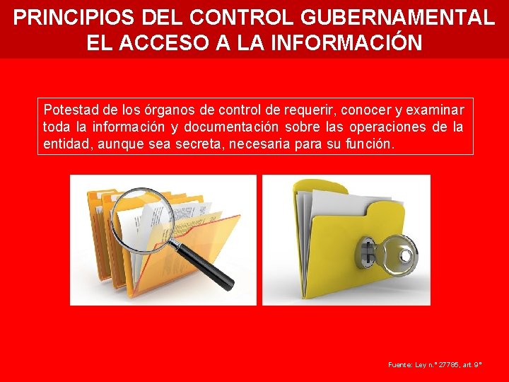 PRINCIPIOS DEL CONTROL GUBERNAMENTAL EL ACCESO A LA INFORMACIÓN Potestad de los órganos de