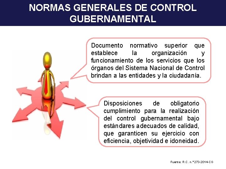 NORMAS GENERALES DE CONTROL GUBERNAMENTAL Documento normativo superior que establece la organización y funcionamiento