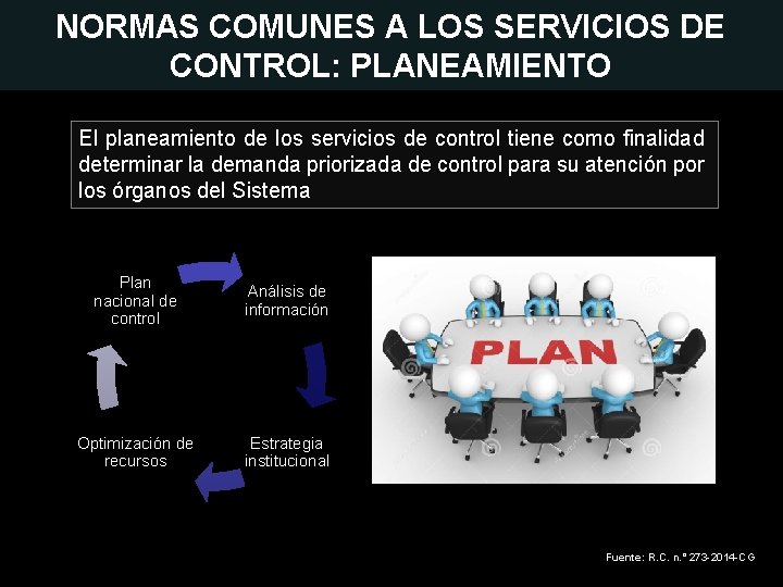 NORMAS COMUNES A LOS SERVICIOS DE CONTROL: PLANEAMIENTO El planeamiento de los servicios de