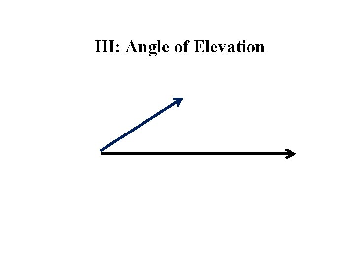  III: Angle of Elevation 