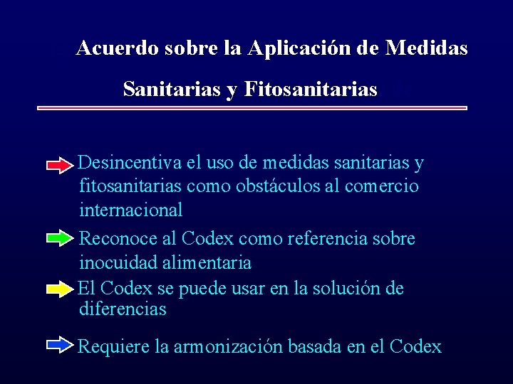 El Acuerdo sobre la Aplicación de Medidas Sanitarias y Fitosanitarias) de Desincentiva el uso