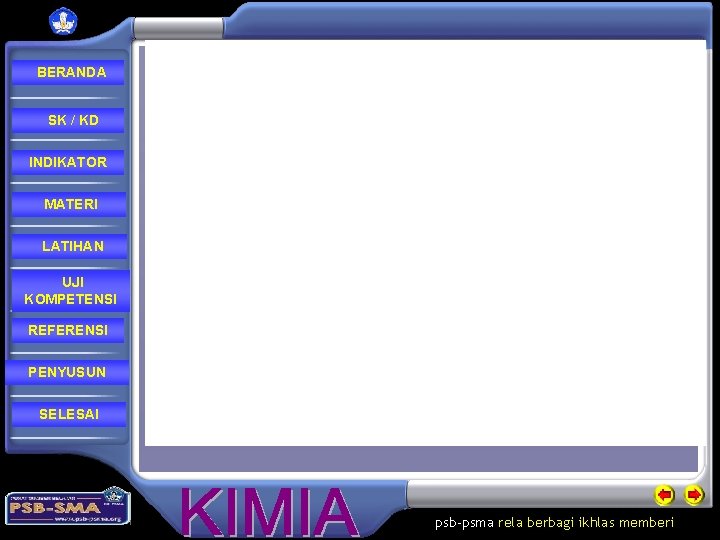 BERANDA SK / KD INDIKATOR MATERI LATIHAN UJI KOMPETENSI REFERENSI PENYUSUN SELESAI psb-psma rela