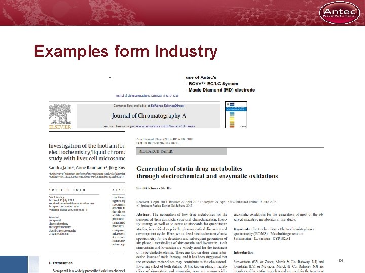 Examples form Industry 19 