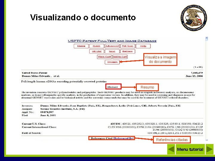 Visualizando o documento Visualiza a imagem do documento Resumo Referências citadas Menu tutorial 