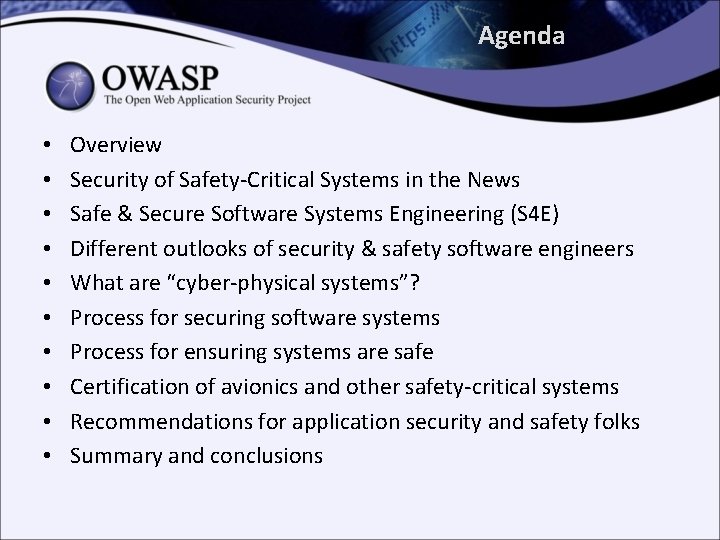 Agenda • • • Overview Security of Safety-Critical Systems in the News Safe &