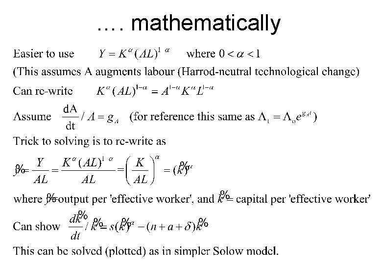 …. mathematically 