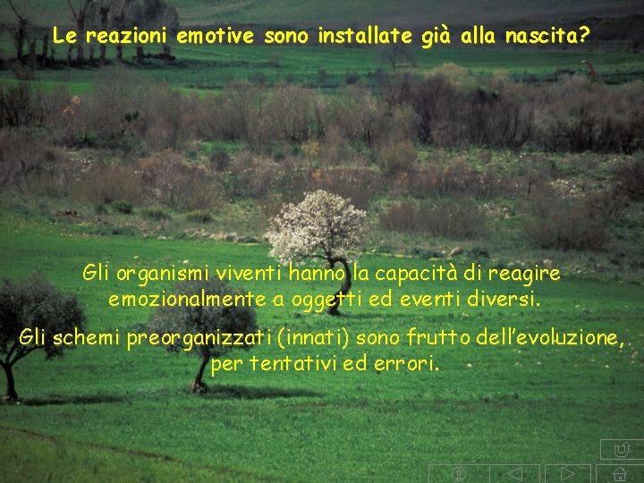 Le reazioni emotive sono installate già alla nascita? Gli organismi viventi hanno la capacità Le reazioni emotive sono installate già alla nascita? Gli organismi viventi hanno la capacità