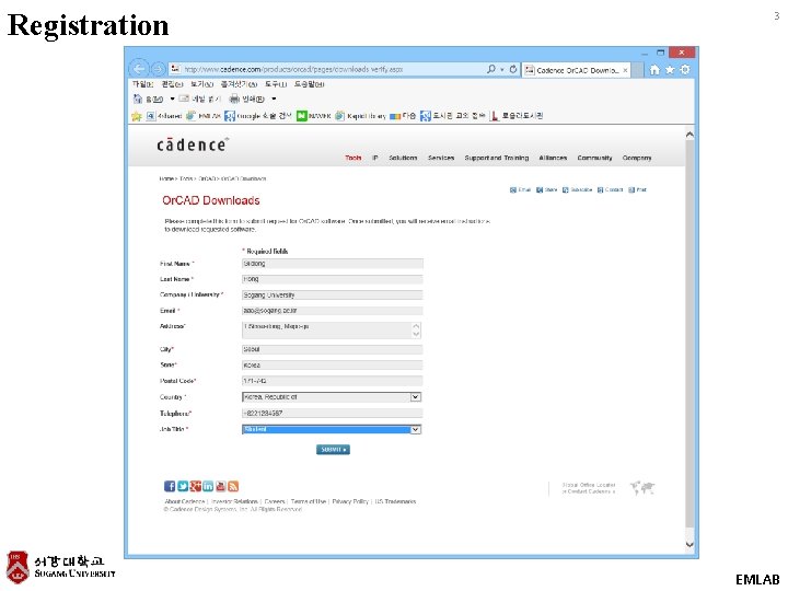 Registration 3 EMLAB 