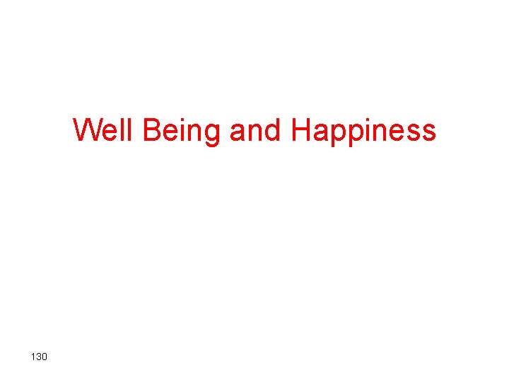 Well Being and Happiness 130 