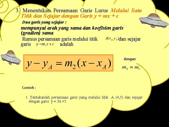 3. Menentukan Persamaan Garis Lurus Melalui Satu Titik dan Sejajar dengan Garis y =