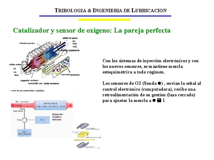  TRIBOLOGIA & INGENIERIA DE LUBRICACION Catalizador y sensor de oxigeno: La pareja perfecta