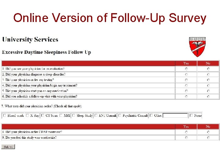 Online Version of Follow-Up Survey 