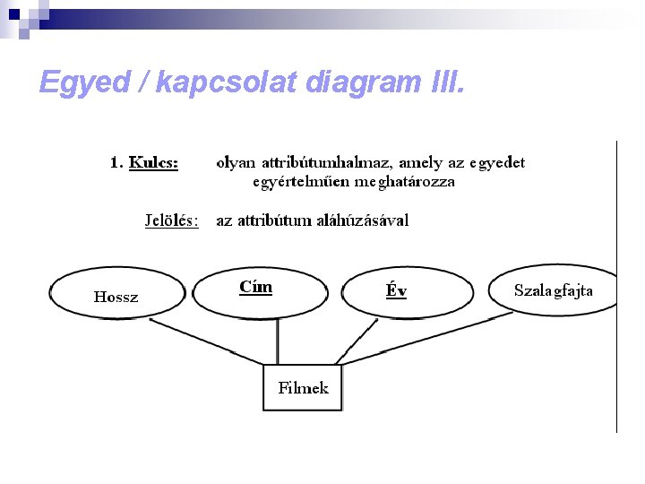 Egyed / kapcsolat diagram III. 