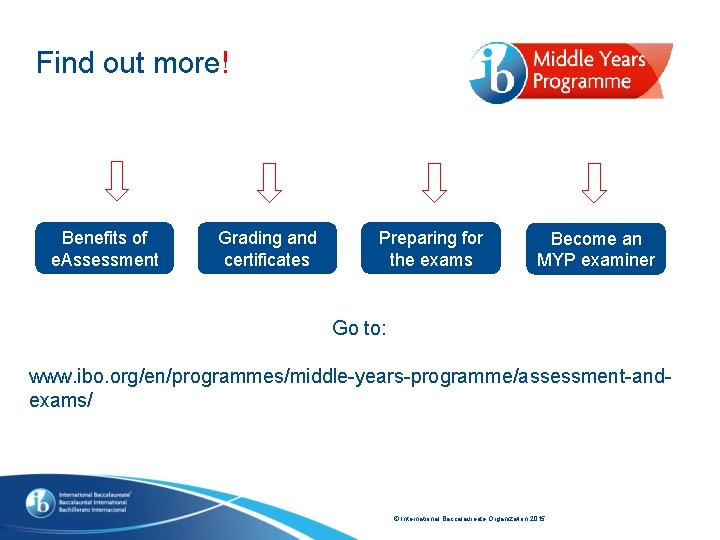 Find out more! Benefits of e. Assessment Grading and certificates Preparing for the exams