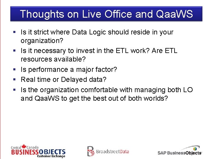 Thoughts on Live Office and Qaa. WS § Is it strict where Data Logic
