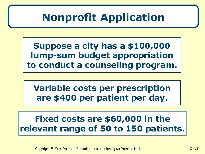 Nonprofit Application Suppose a city has a $100, 000 lump-sum budget appropriation to conduct