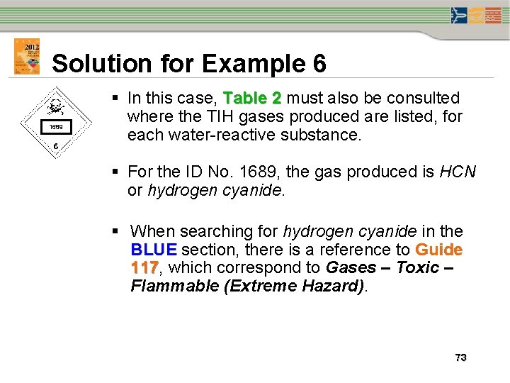 Solution for Example 6 1689 § In this case, Table 2 must also be Solution for Example 6 1689 § In this case, Table 2 must also be