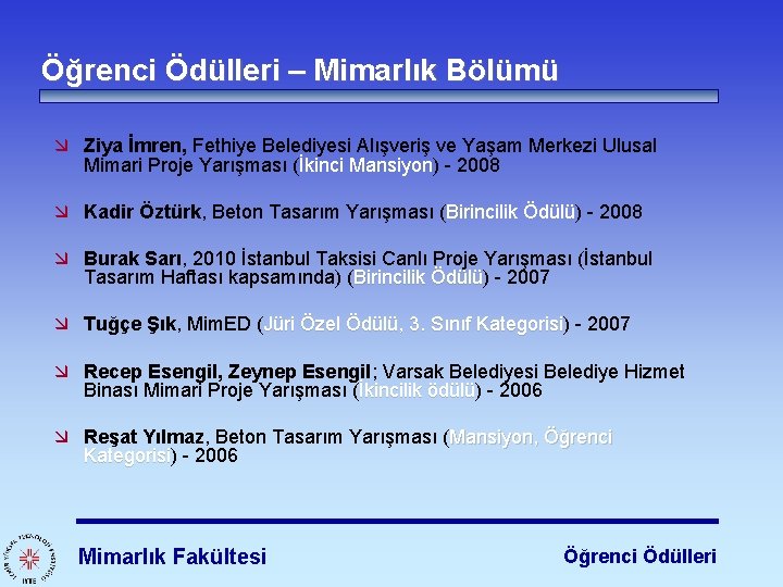 Öğrenci Ödülleri – Mimarlık Bölümü æ Ziya İmren, Fethiye Belediyesi Alışveriş ve Yaşam Merkezi