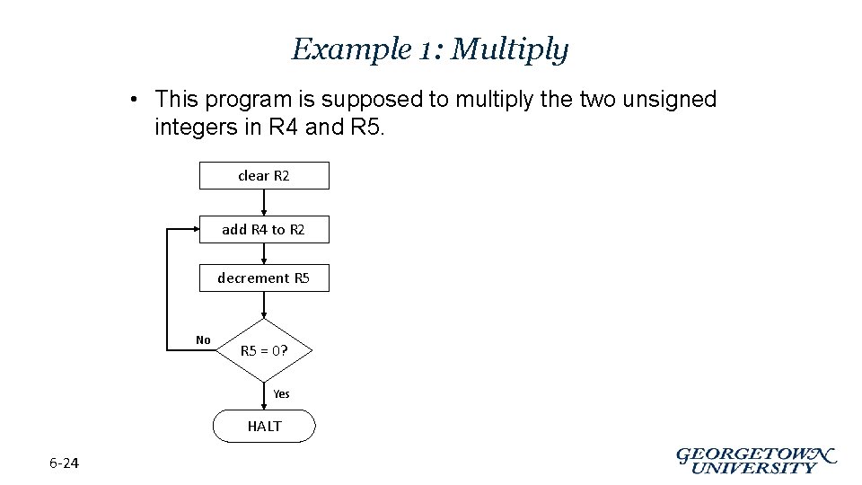 Example 1: Multiply • This program is supposed to multiply the two unsigned integers