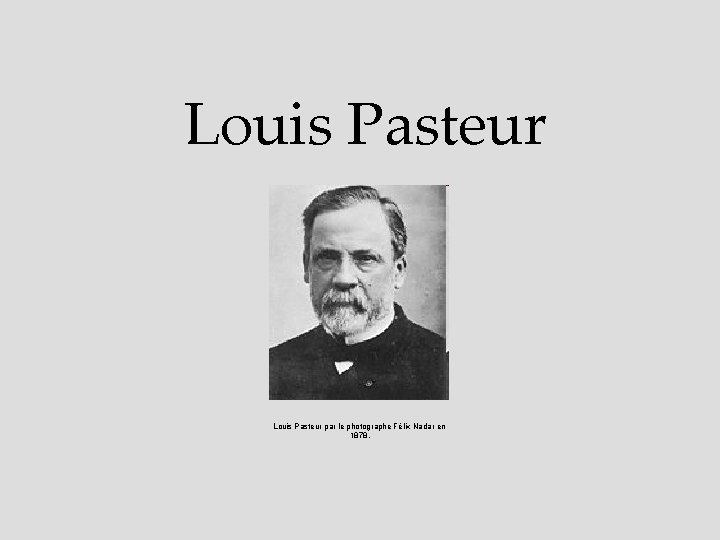 Louis Pasteur par le photographe Félix Nadar en 1878. 