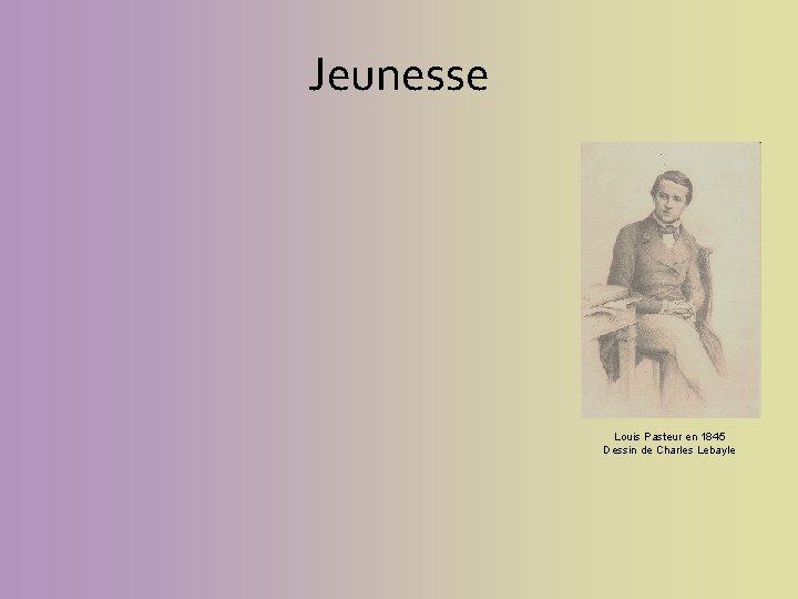 Jeunesse Louis Pasteur en 1845 Dessin de Charles Lebayle 