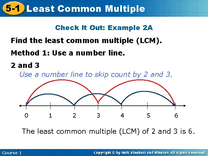 5 -1 Least Common Multiple Check It Out: Example 2 A Find the least