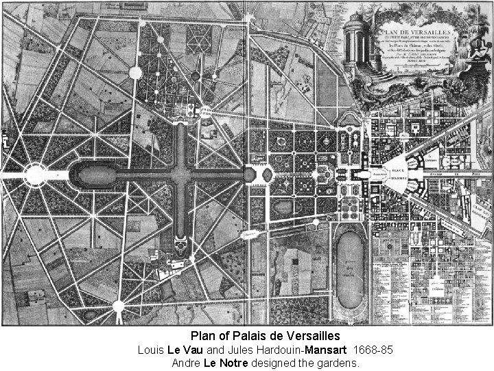 Plan of Palais de Versailles Louis Le Vau and Jules Hardouin-Mansart 1668 -85 Andre