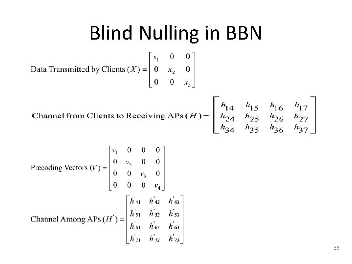 Blind Nulling in BBN 36 