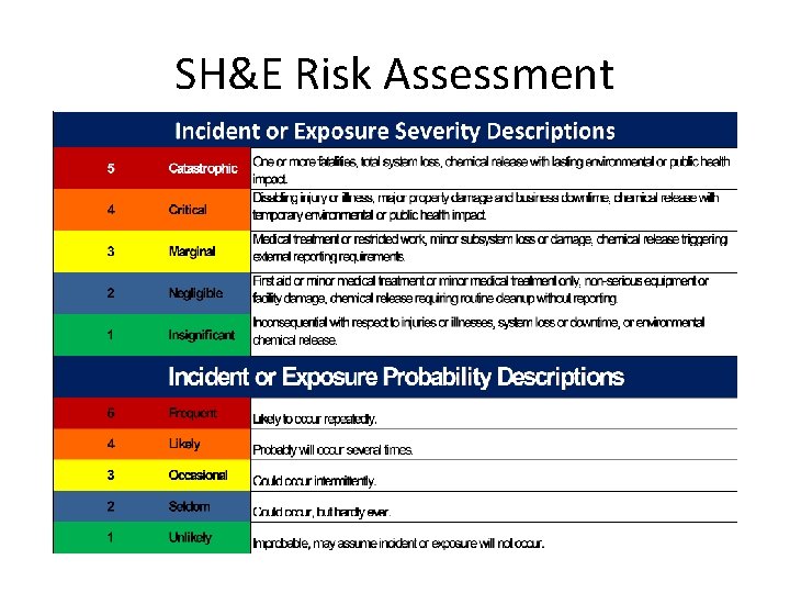 SH&E Risk Assessment 