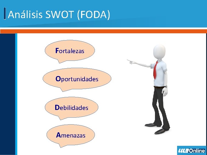 Análisis SWOT (FODA) Fortalezas Oportunidades Debilidades Amenazas 