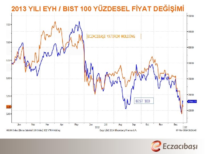 2013 YILI EYH / BIST 100 YÜZDESEL FİYAT DEĞİŞİMİ 