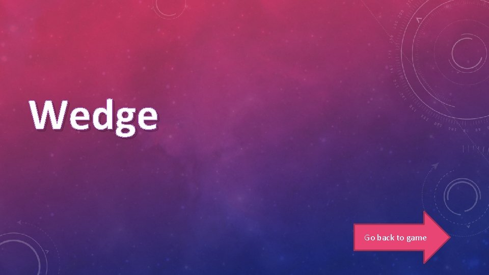 Wedge Go back to game 