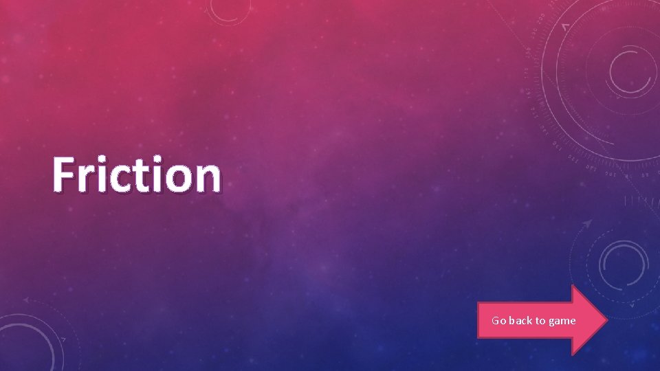 Friction Go back to game 