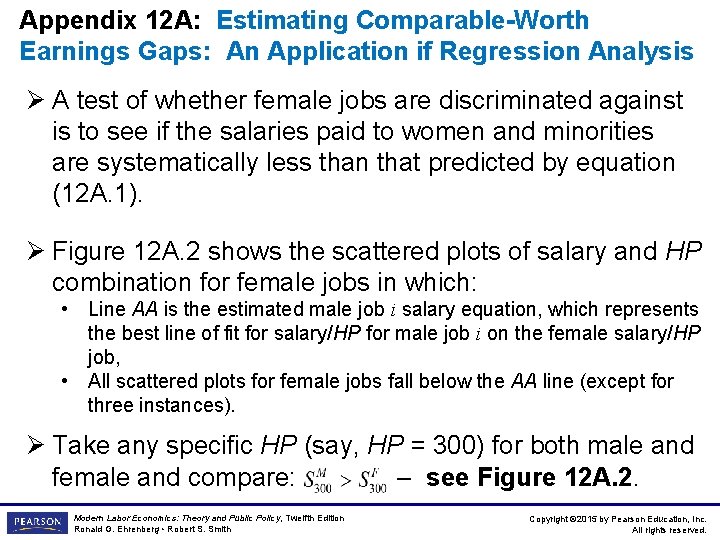 Appendix 12 A: Estimating Comparable-Worth Earnings Gaps: An Application if Regression Analysis Ø A