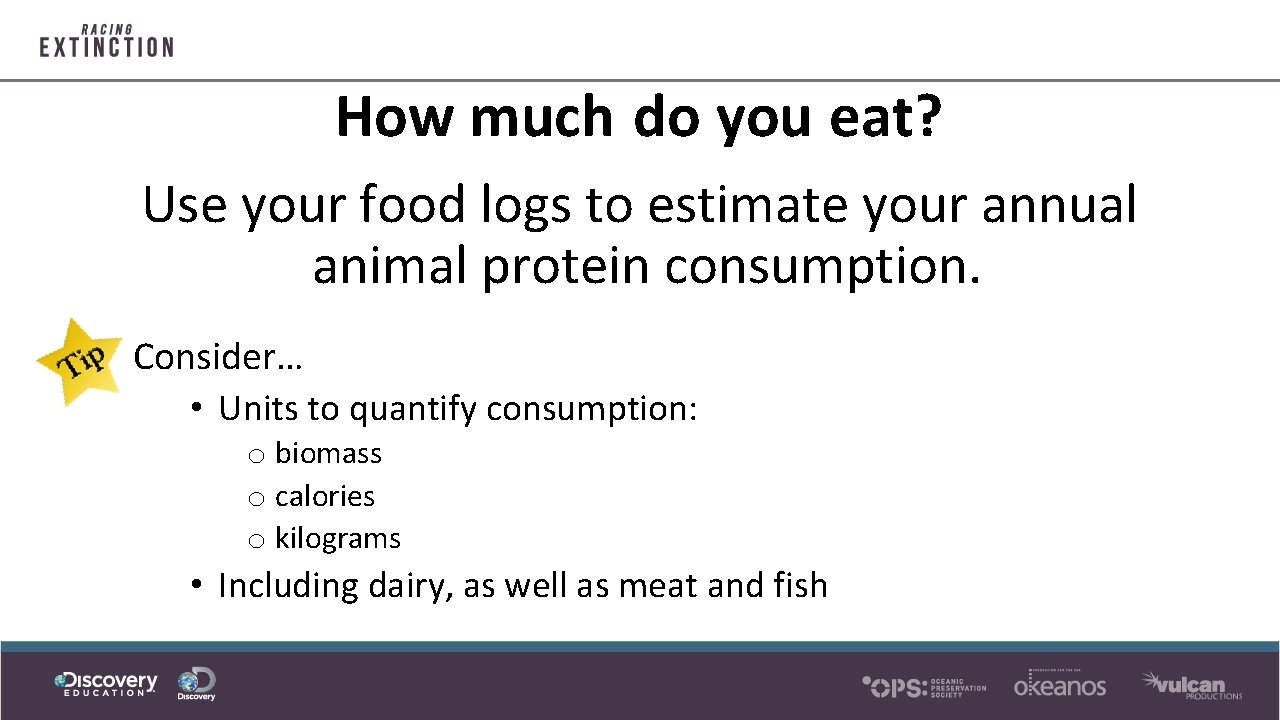 How much do you eat? Use your food logs to estimate your annual animal