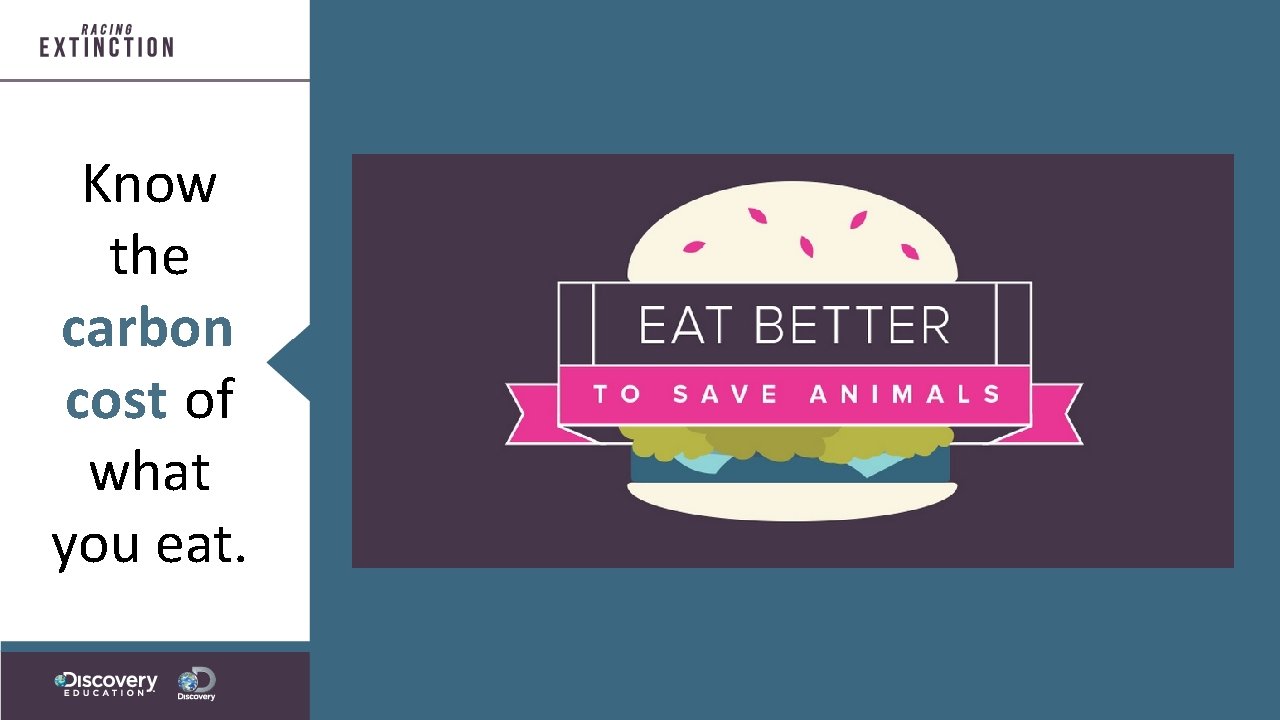 Know the carbon cost of what you eat. 