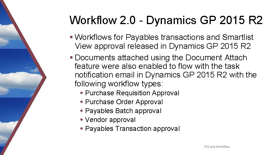 Workflow 2. 0 - Dynamics GP 2015 R 2 § Workflows for Payables transactions