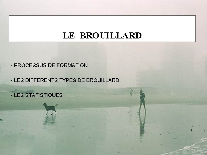 LE BROUILLARD - PROCESSUS DE FORMATION - LES DIFFERENTS TYPES DE BROUILLARD - LES
