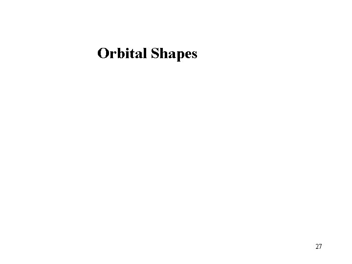 Orbital Shapes 27 