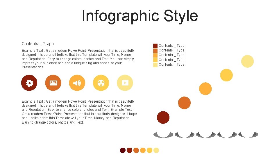 Infographic Style Contents _ Graph Example Text : Get a modern Power. Point Presentation
