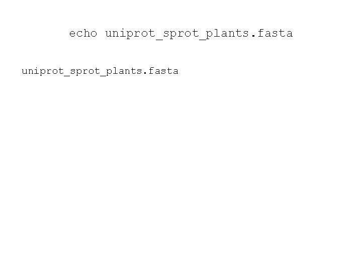 echo uniprot_sprot_plants. fasta 