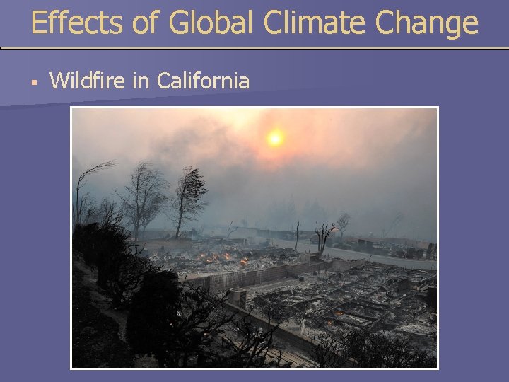 Effects of Global Climate Change § Wildfire in California 