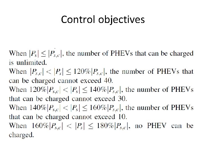 Control objectives 